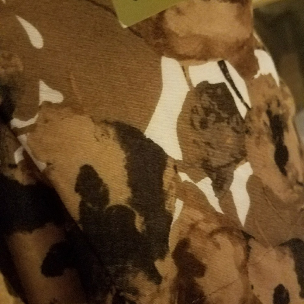 NIC + ZOE Brown Floral Wrap Blouse Top Size 4 NWT V-Neck Tie Waist $109 - Picture 3 of 6